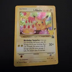 Pokemon ______'s Pikachu Wotc Promo 24/53 Holo Basic 50 HP Birthday Surprise - Image 1