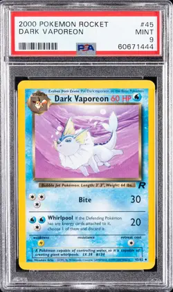 2000 POKEMON ROCKET #45 DARK VAPOREON PSA 9 - Image 1