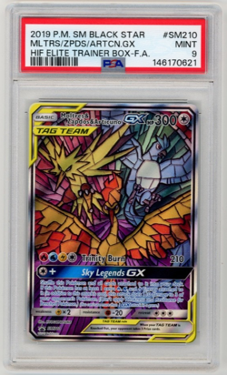 Pokemon Moltres & Zapdos & Articuno GX Hidden Fates ETB FA Promo SM210 PSA 9 - Image 1