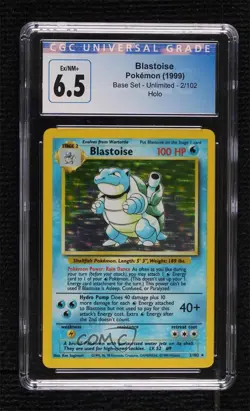 Blastoise Holo Pokemon Base Set CGC 6.5 1999 - Image 1