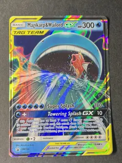 Pokemon TCG Magikarp Wailord GX Tag Team SM166 - Image 1