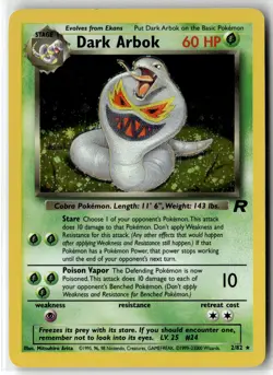 Dark Arbok ⭐ 2/82 Holo Rare Team Rocket 2000 Pokemon NM - Image 1