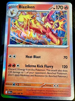 Pokemon TCG: 2025 Blaziken 42/182- RARE HOLO- Destined Rivals - Image 1