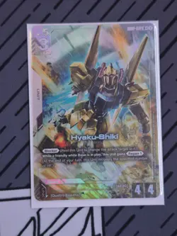 GUNDAM DUAL IMPACT - HYAKU SHIKI R+ Card GD02-072 HOLO FOIL MINT - Image 1