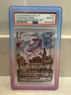 Espeon VMAX 189/S-P Pokemon Card Japanese Eevee Heroes Promo PSA 10 + Guard - Image 3