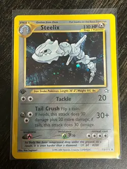 Steelix Holo 1st Edition Neo Genesis 2000 Pokemon Card 15/111 English TCG - Image 2