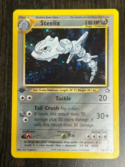 Steelix Holo 1st Edition Neo Genesis 2000 Pokemon Card 15/111 English TCG - Image 3