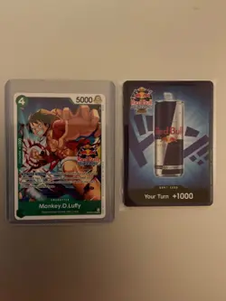 One Piece TCG Red Bull Double Don Set SEALED + Monkey D. Luffy Promo Card - Image 4