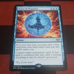 Mtg Force of Negation NM/M Modern Horizons Counterspell Magic Card Rare - Image 1