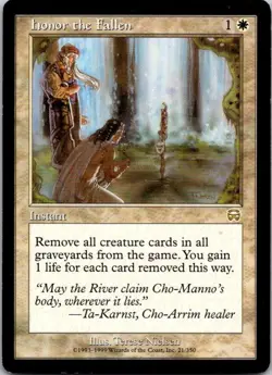 MTG Magic the Gathering Honor The Fallen Mercadian Masques Played See Scan - Image 1