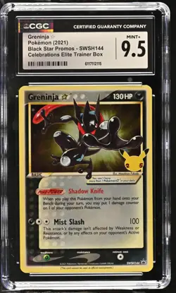 2021 Pokemon Black Star Promos Greninja a Celebrations ETB CGC 9.5 #SWSH144 - Image 1