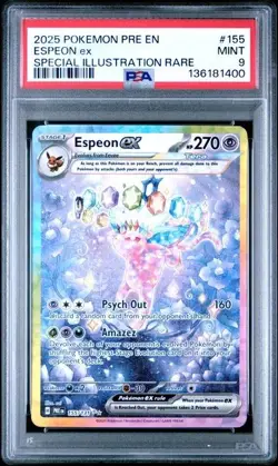 ESPEON EX 155/131 PSA 9 PRISMATIC EVOLUTIONS SIR HOLO POKEMON CARD ENGLISH - Image 1
