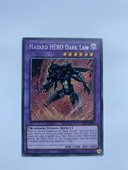 YuGiOh! Masked Hero Dark Law RA01-EN025 Platinum Secret Rare 1st Ed - Image 1