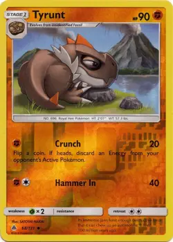 Tyrunt 68/131 Reverse Holo Forbidden Light Pokemon Card NM - Image 1