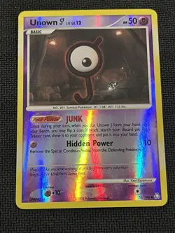 Pokemon Card Unown J 76/146 Legends Awakened Reverse Holo Light Play - Image 1