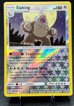 Slaking 170/236 NM Reverse Holo Rare Full Moon Art Unified Minds Pokemon Card! - Image 1