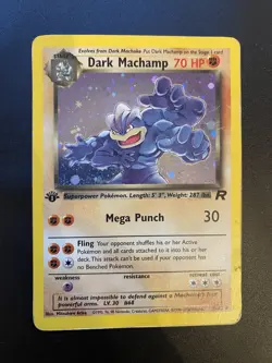 Pokemon Dark Machamp Holo Rare TCG Card Team Rocket Series 10/82 1st Edition - Image 1
