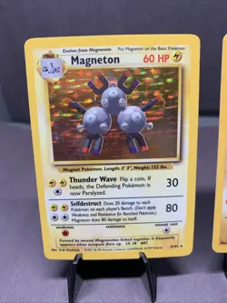 Pokemon TCG Base Set Lot of 2 Card Holo Rare Hitmonchan & Magneton 1999 VTG WOTC - Image 2