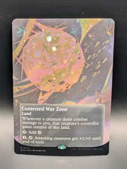 MTG - Contested War Zone - BORDERLESS GALAXY FOIL - Land - EOE #143 - Rare - NM - Image 1