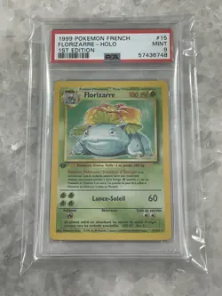 Pokemon French 1st Edition Florizarre "Venasaur" Holo 15/105 PSA 9 MINT - Image 1