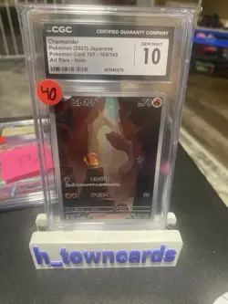 CGC 10 Charmander 168/165 AR 151 sv2a Japanese Pokemon Card - Image 1