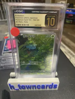 CGC PRISTINE 10 Japanese Bulbasaur 166/165 ART RARE SV 151 Pokemon Card - Image 1