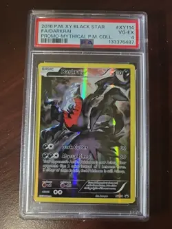 2016 POKEMON XY BLACK STAR PROMO MYTHICAL POKEMON COLL FULL ART/DARKRAI PSA 4 - Image 1