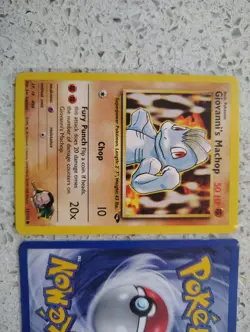 2 Pokemon Gym Challenge cards Giovanni's Machop, Holo Giovanni's Machamp 2000 - Image 3