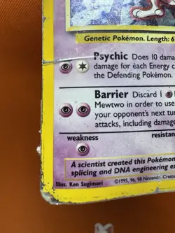 1999 Mewtwo Base Set Holo Unlimited Rare Card 10/102 Pokemon TCG HP/DMG 2074 - Image 4