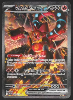 2025 Pokemon Volcanion ex 182/159 Sv09 Journey Together Illustration Rare SIR - Image 1