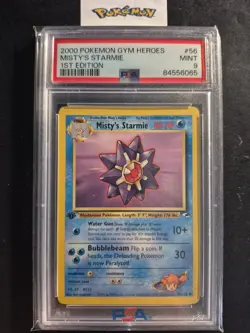 First Edition 2000 Pokemon Gym Heroes 56/132 Misty's Starmie PSA Mint 9 - Image 1