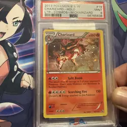 2013 POKEMON B&W LEGEND TREASURES COSMOS-MEGA CHARIZARD #19 CHARIZARD-HOLO PSA 9 - Image 3