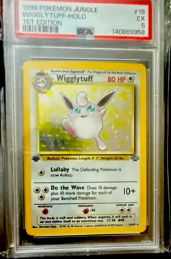 Pokemon Wigglytuff Jungle 1st Edition Holo Rare 16/64 PSA EX 5 1999 - Image 1