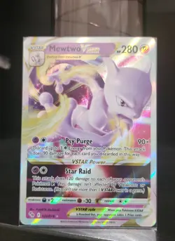 Mewtwo VSTAR 31/78 White Star Rare Rainbow Holo Pokemon Go 2022 NM - Image 1