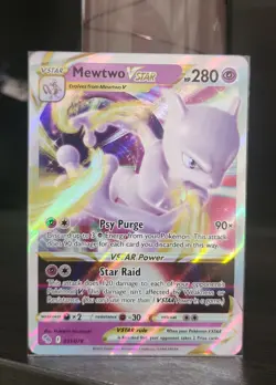 Mewtwo VSTAR 31/78 White Star Rare Rainbow Holo Pokemon Go 2022 NM - Image 3