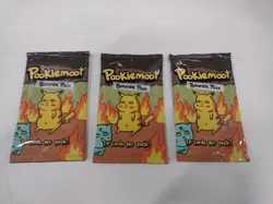 3 Pookiemoot Booster Pack Gen 1 Base Pokemon fan art Poke Derp Sealed 3 Packs - Image 1