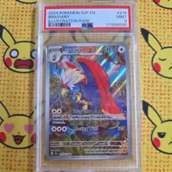 2024 POKEMON SSP EN-SURGING SPARKS ILLUSTRATION RARE #214 BRAVIARY PSA 9 - Image 1
