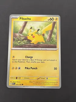 Pokemon TCG Pikachu 025/165 Sv: Scarlet & Violet 151 Regular English Basic 60 HP - Image 1
