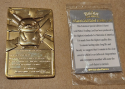 Pokemon Pikachu 23k Gold Plated Trading Card 1999 Nintendo #25 w/ Certificate - Image 3