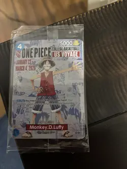 Bandai One Piece CCG Monkey.D.Luffy US Voyage Promo Card P-055 5000 Power - Image 1