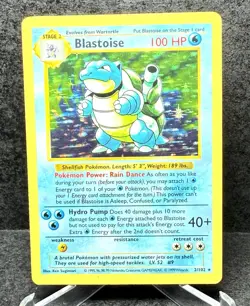 Blastoise Shadowless 2/102 Base Set Holo 100 HP Pokemon TCG Card - Image 1
