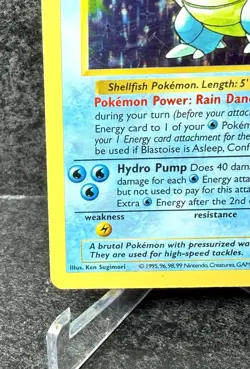 Blastoise Shadowless 2/102 Base Set Holo 100 HP Pokemon TCG Card - Image 5