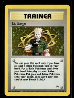 2000 Gym Heroes Holo Lt. Surge Rare #17/132 - Image 1
