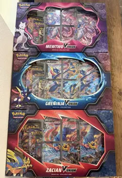 Pokemon TCG V-Union Special Collection Set of 3 Mewtwo Greninja Zacian- SEALED - Image 1