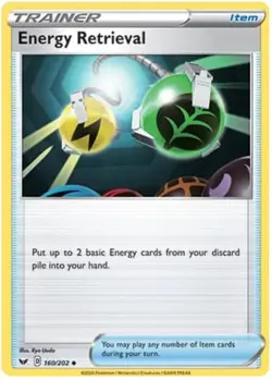 Pokemon - Energy Retrieval - 160/202 - Sword and Shield - Non Holo - NM/M 820650813443 - Image 1