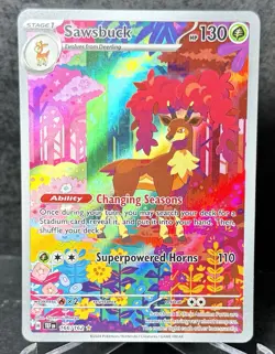 Pokemon Card - Sawsbuck Temporal Forces 166/162 Illustration Rare - Image 1