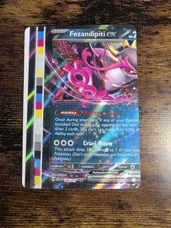 Rare Pokemon TCG Color Bar Error Miscut Misprint Card - Fezandipiti Asc. Heroes - Image 1