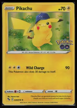 Pikachu (28) Holo Rare Pokemon GO 028/078 NM - Image 1