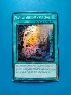 Near Mint Yugioh WANTED: Seeker of Sinful Spoils RA03-EN074 Super Rare - Image 1