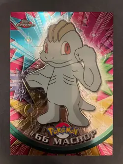 Machop Chrome Topps Pokemon Card - TV Animation Edition - Chrome Holo - #66 - Image 1